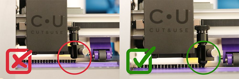 CUT & USE SHARK Messerblock inkorrekt/korrekt eingesetzt im Vergleich